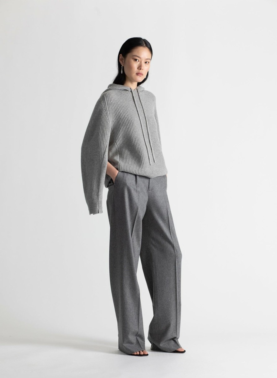 Sweaters Maria Mcmanus | Split Sleeve Hoodie In Heather Grey