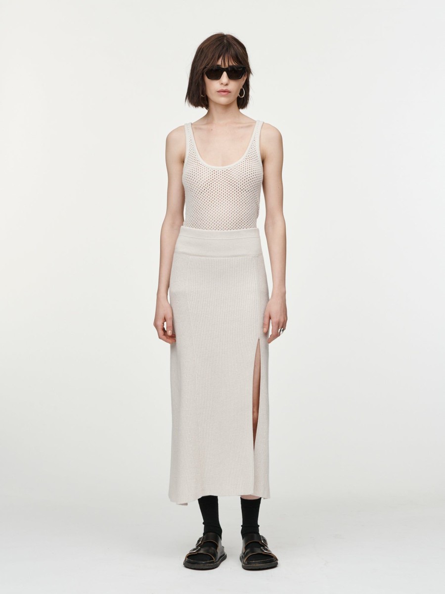 Skirts Maria Mcmanus | Slit Front Skirt In Ivory