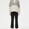 Sweaters Maria Mcmanus | Jersey Collar Sweater In Black & Crema Stripe