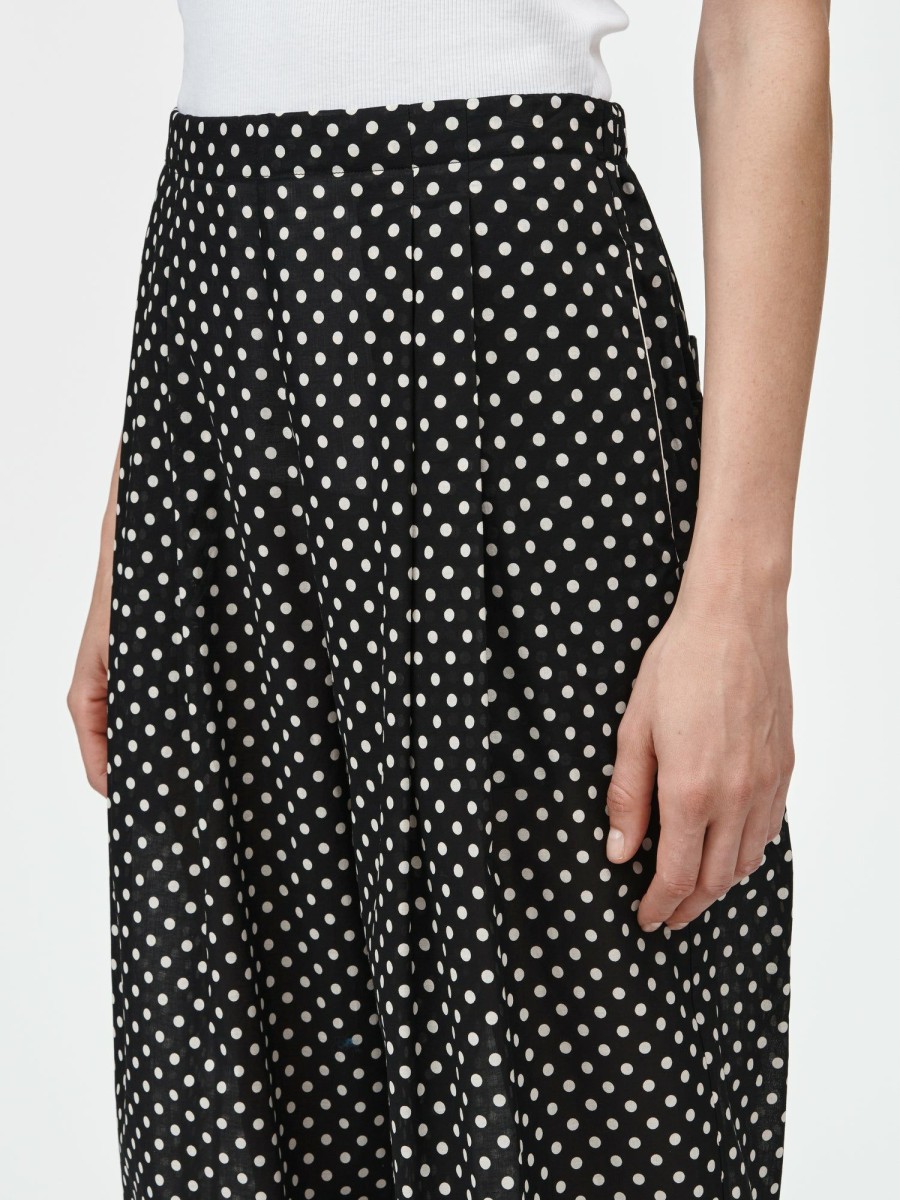 Trousers Maria Mcmanus | Pj Trouser In Black & Ivory Polkadot