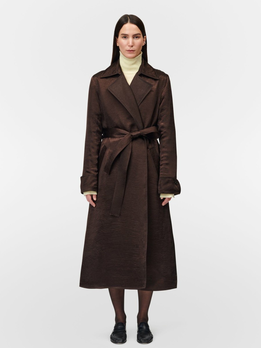 Outerwear Maria Mcmanus | Quilted Trench Coat In Chocolate