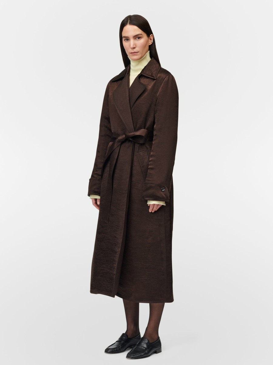 Outerwear Maria Mcmanus | Quilted Trench Coat In Chocolate