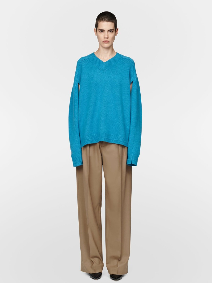 Sweaters Maria Mcmanus | Cape V-Neck In Cerulean Blue