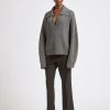 Sweaters Maria Mcmanus | Split Sleeve Collar Sweater In Charcoal