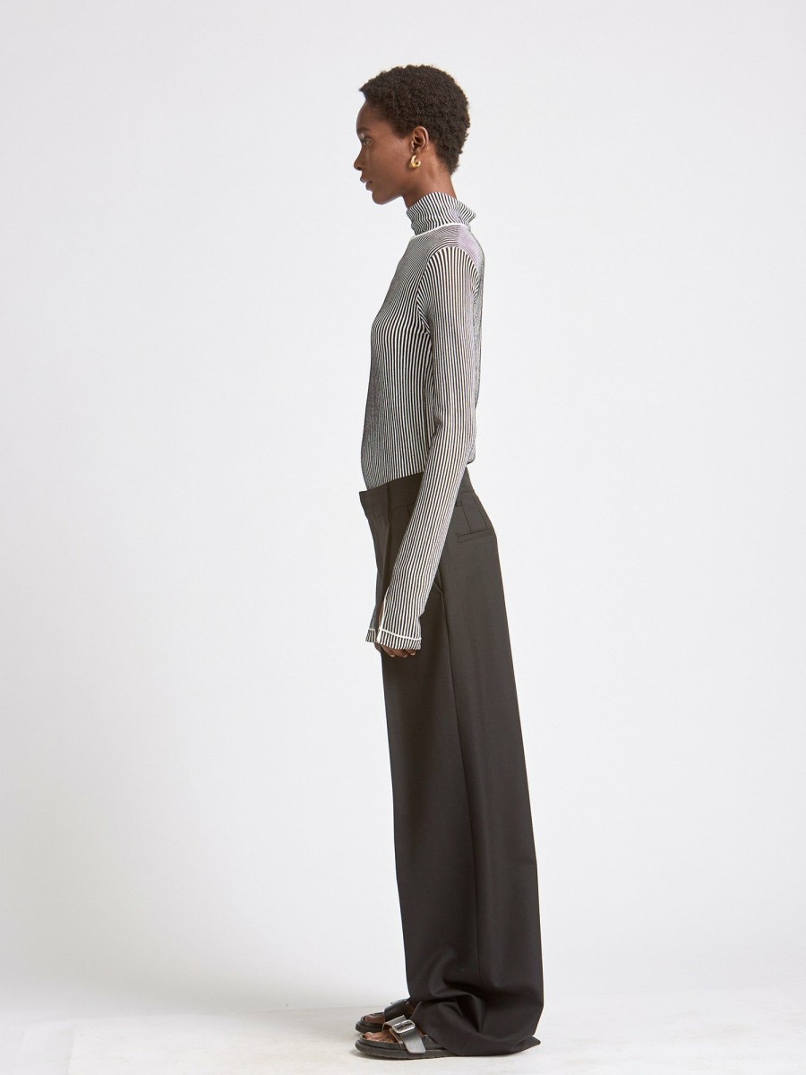 Trousers Maria Mcmanus | Mid Rise Pleat Front Trouser In Black