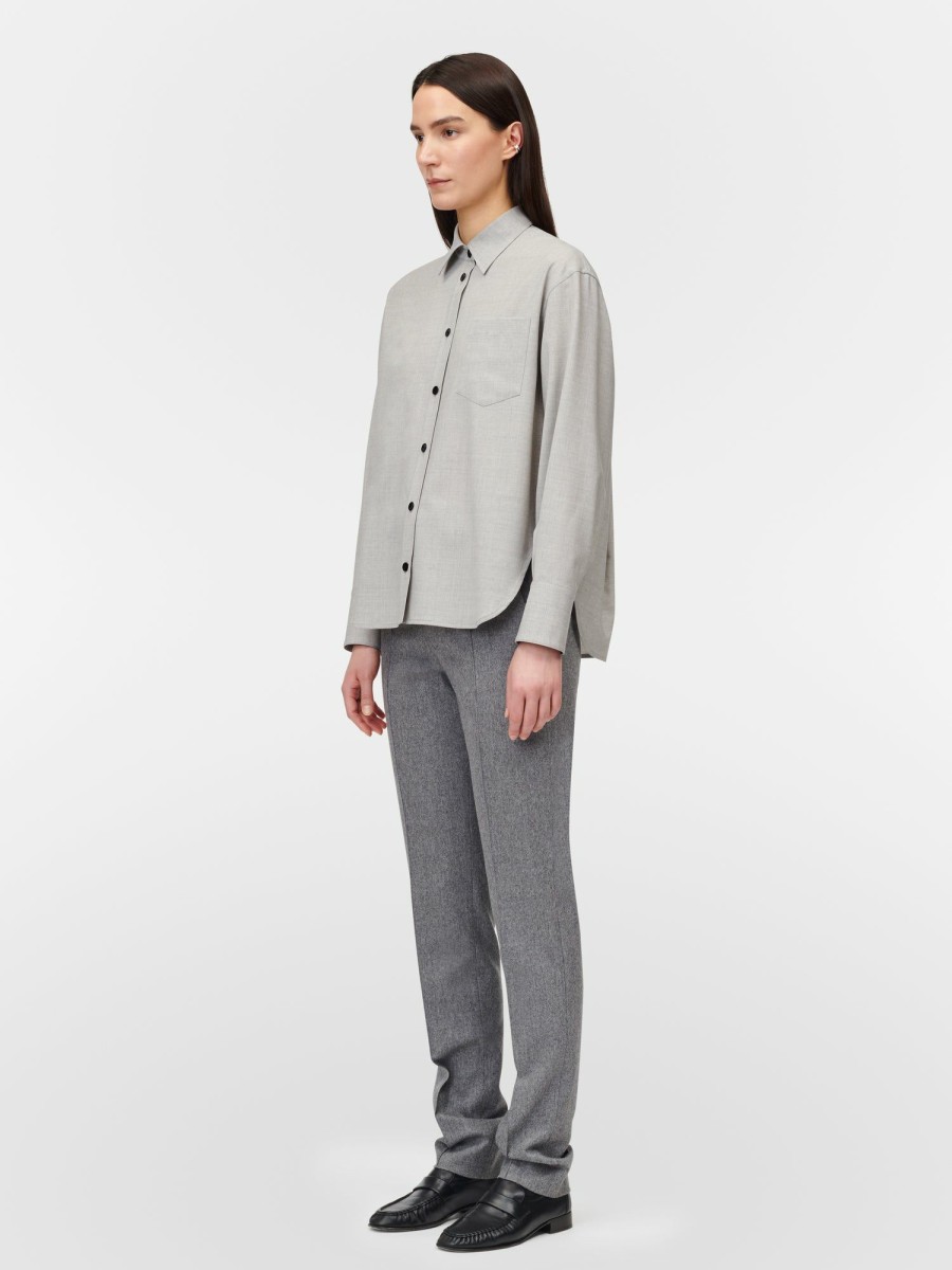 Shirts Maria Mcmanus | Oversized Shirt In Light Heather Grey