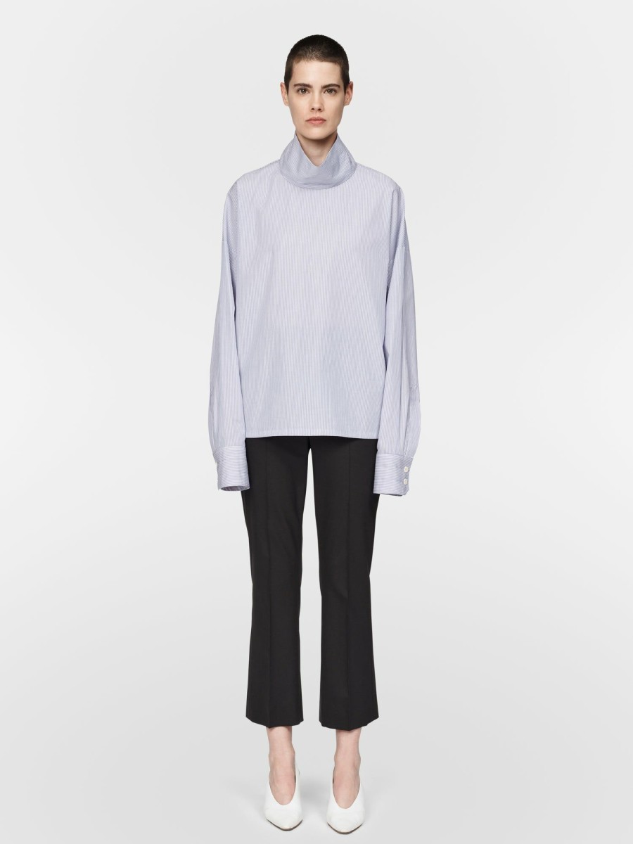 Tops Maria Mcmanus | Mock Neck Top In Lilac Stripe