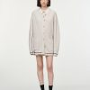 Sweaters Maria Mcmanus | Oversized Crew Cardigan In Crema & Black