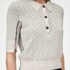 Sweaters Maria Mcmanus | Jacquard Polo In Cream With Black Dot