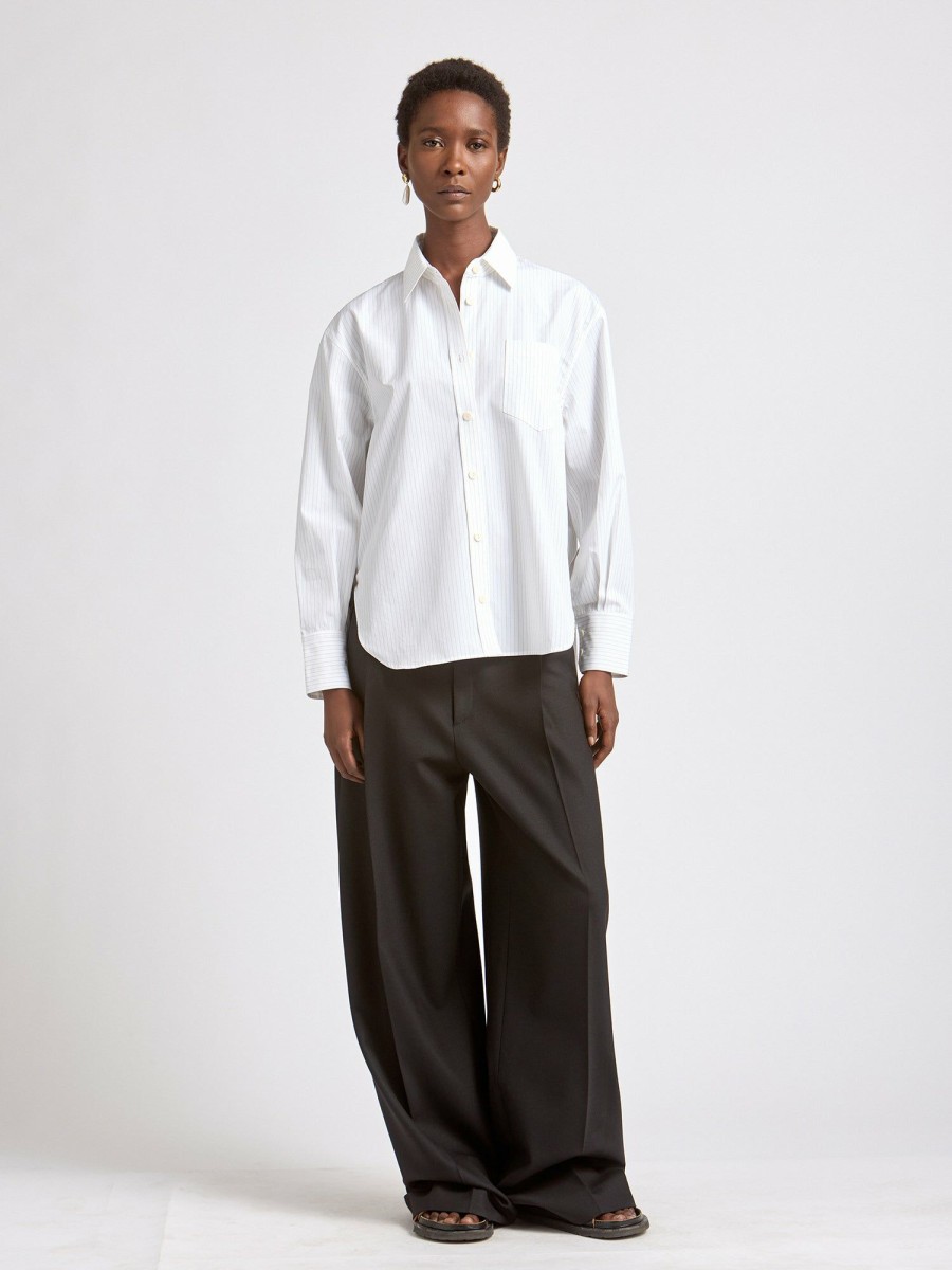 The Oversized Shirt Maria Mcmanus | Organic Cotton Oversized Shirt In Fine Stripe