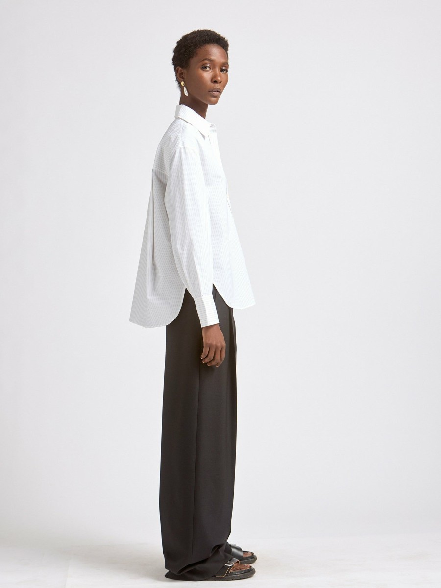 The Oversized Shirt Maria Mcmanus | Organic Cotton Oversized Shirt In Fine Stripe