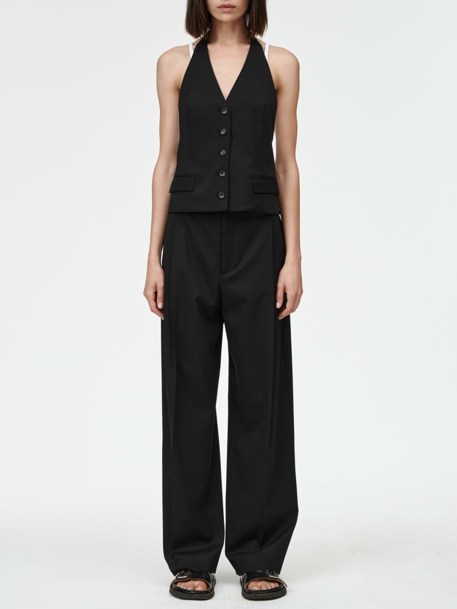 Tops Maria Mcmanus | Halter Neck Vest In Black