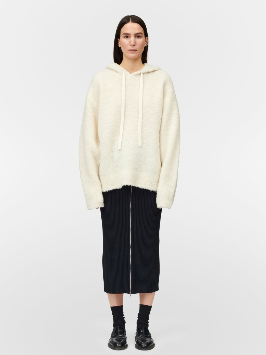 Sweaters Maria Mcmanus | Brushed Split Sleeve Hoodie In Ivory