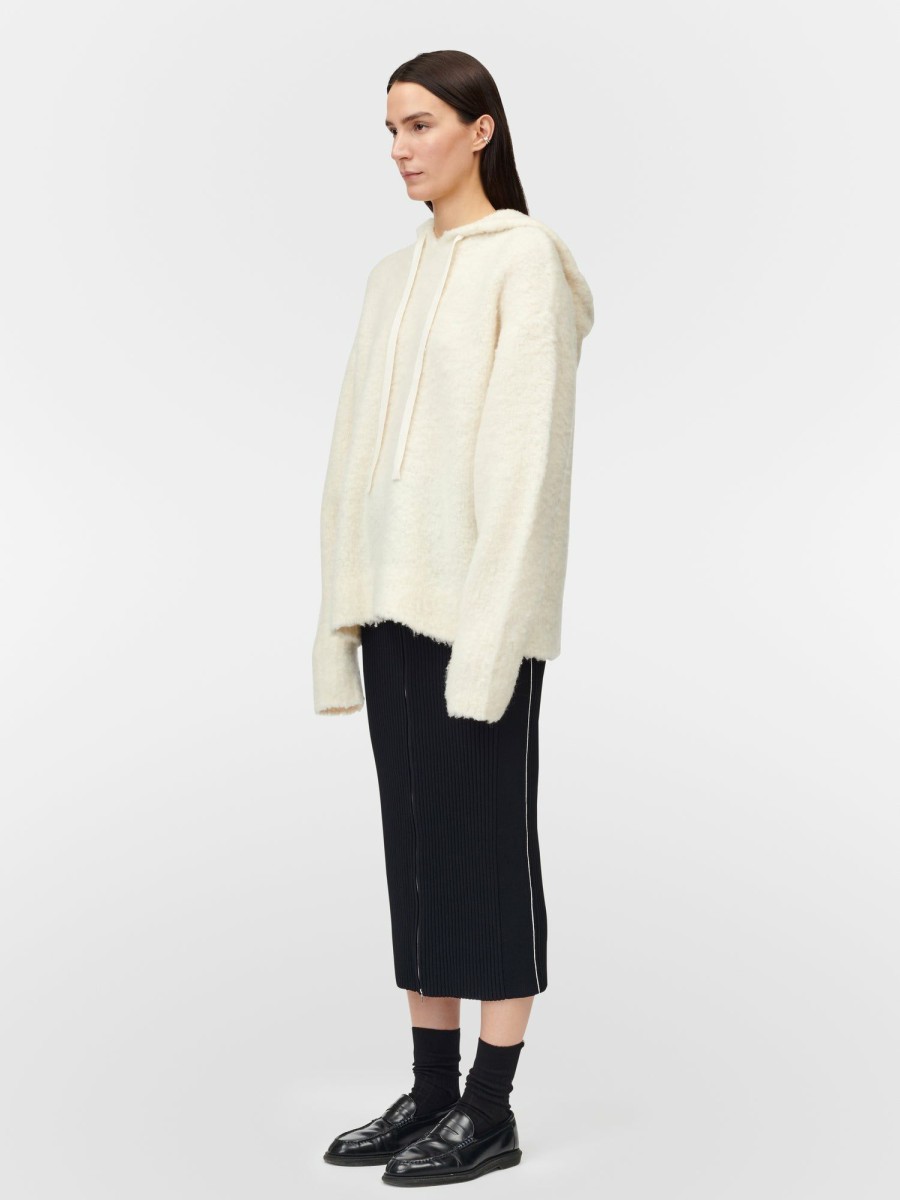 Sweaters Maria Mcmanus | Brushed Split Sleeve Hoodie In Ivory