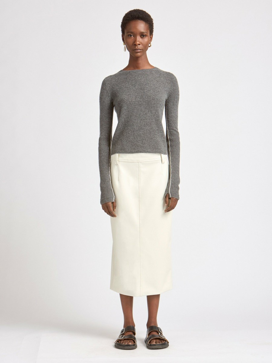 Sweaters Maria Mcmanus | Feather Weight Crew In Charcoal