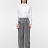 Trousers Maria Mcmanus | Double Pleat Front Trouser In Charcoal Melange