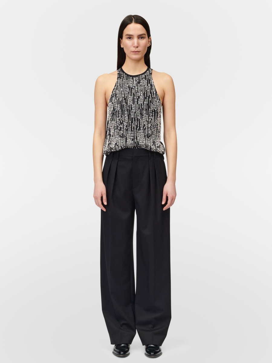 Trousers Maria Mcmanus | Double Pleat Front Trouser In Black