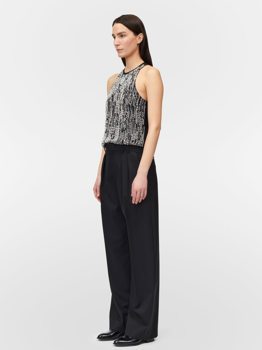 Trousers Maria Mcmanus | Double Pleat Front Trouser In Black