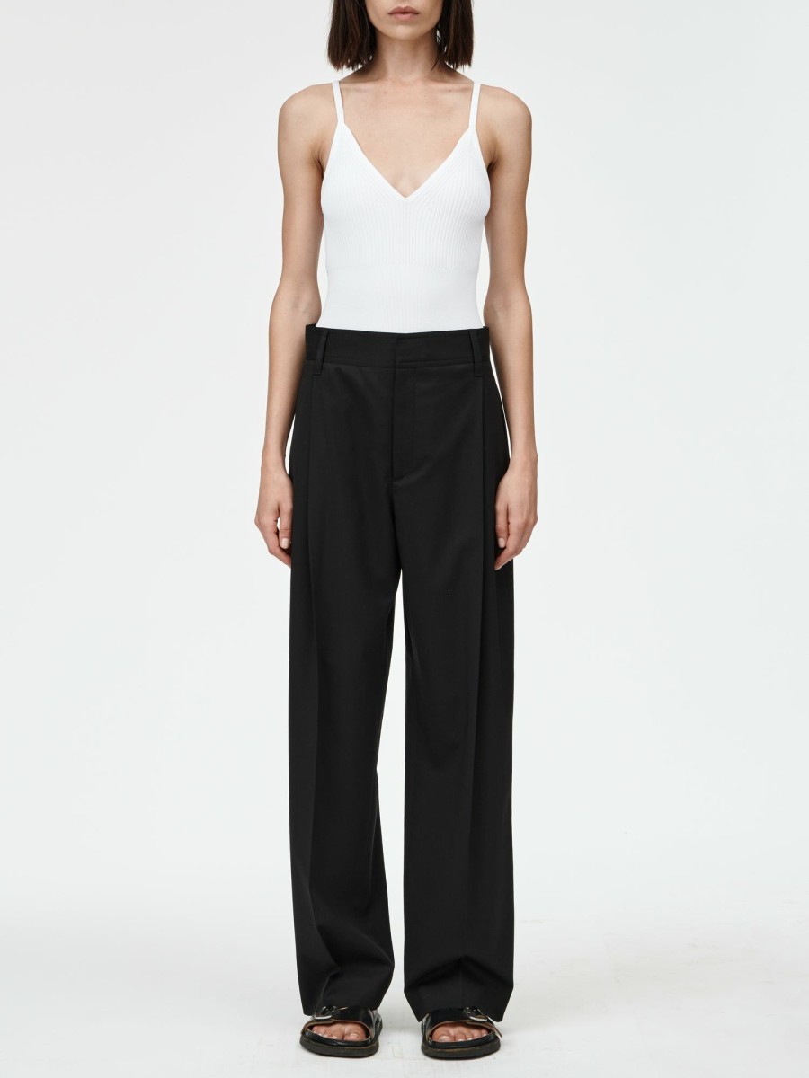 Trousers Maria Mcmanus | Mid Rise Single Pleat Front Pant In Black