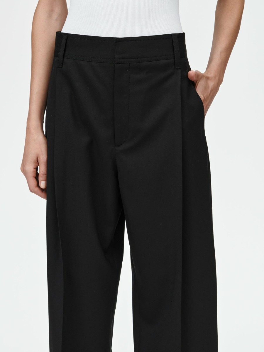 Trousers Maria Mcmanus | Mid Rise Single Pleat Front Pant In Black