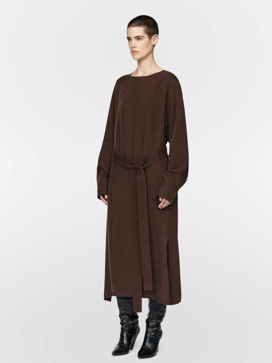 Dresses Maria Mcmanus | Belted Dress In Chocolate