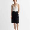 Trousers Maria Mcmanus | Responsible Wool High Waisted Pleat Front Short In Black