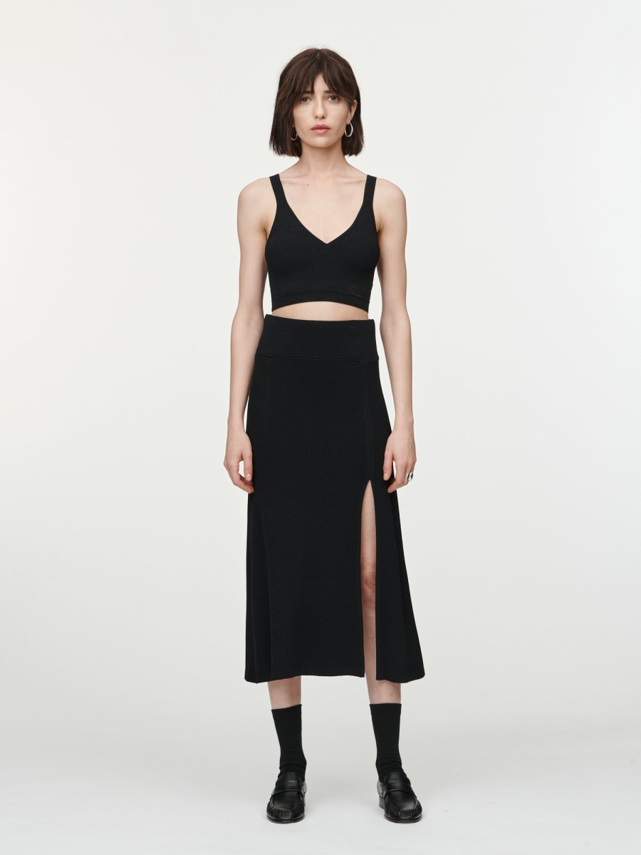 Skirts Maria Mcmanus | Slit Front Skirt In Black