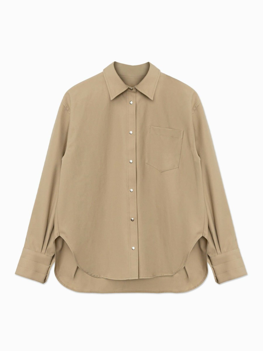 The Oversized Shirt Maria Mcmanus | Snap Shirt In Khaki