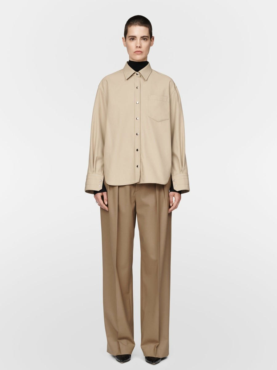 The Oversized Shirt Maria Mcmanus | Snap Shirt In Khaki