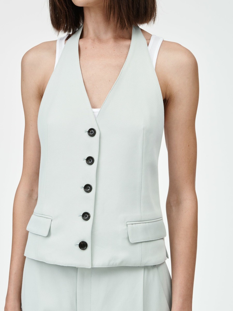 Tops Maria Mcmanus | Halter Neck Vest In Seaglass