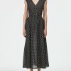 Dresses Maria Mcmanus | Drawstring Cut Out Dress In Black & Ivory Polkadot