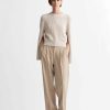 Sweaters Maria Mcmanus | Recycled Cashmere X Organic Cotton Crop Bell Sleeve Crew In Crema