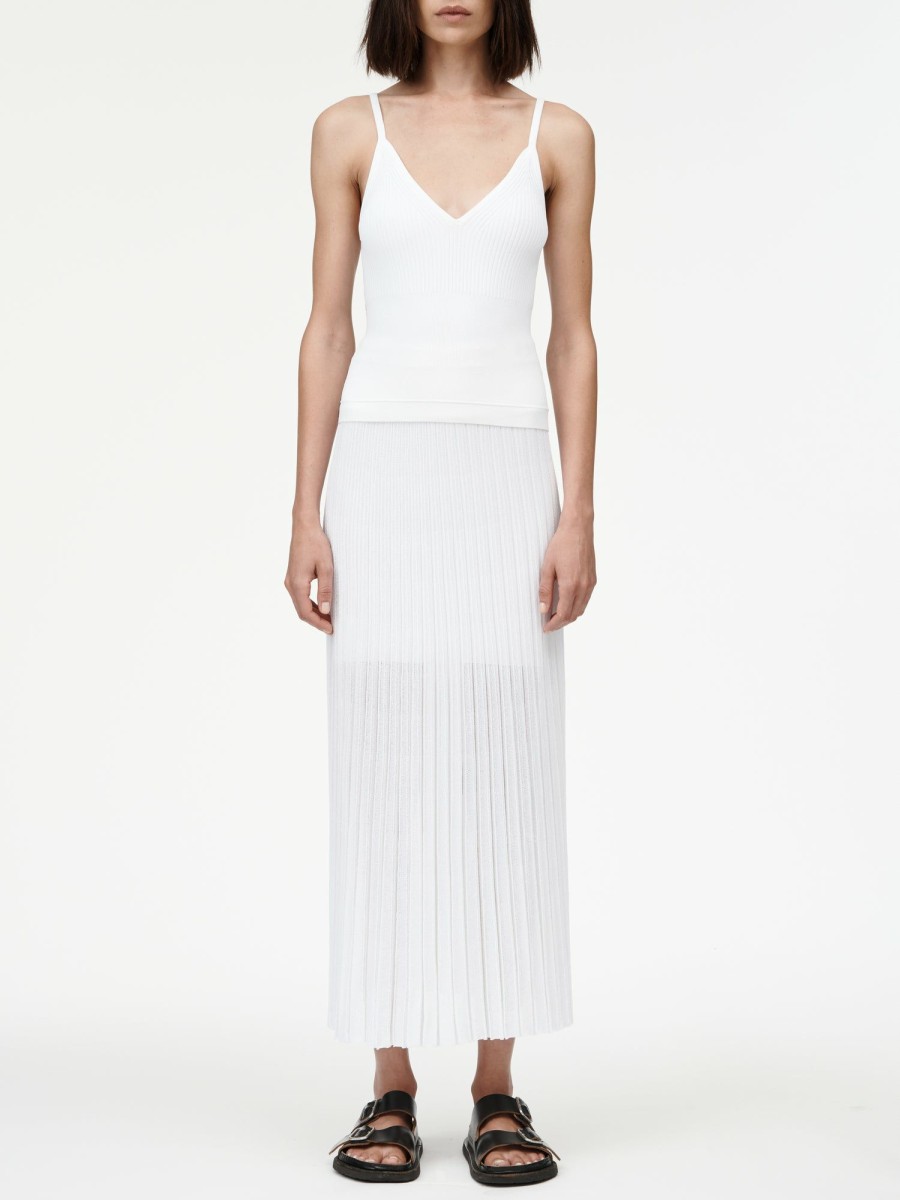 Skirts Maria Mcmanus | Sheer Pleat Skirt In White