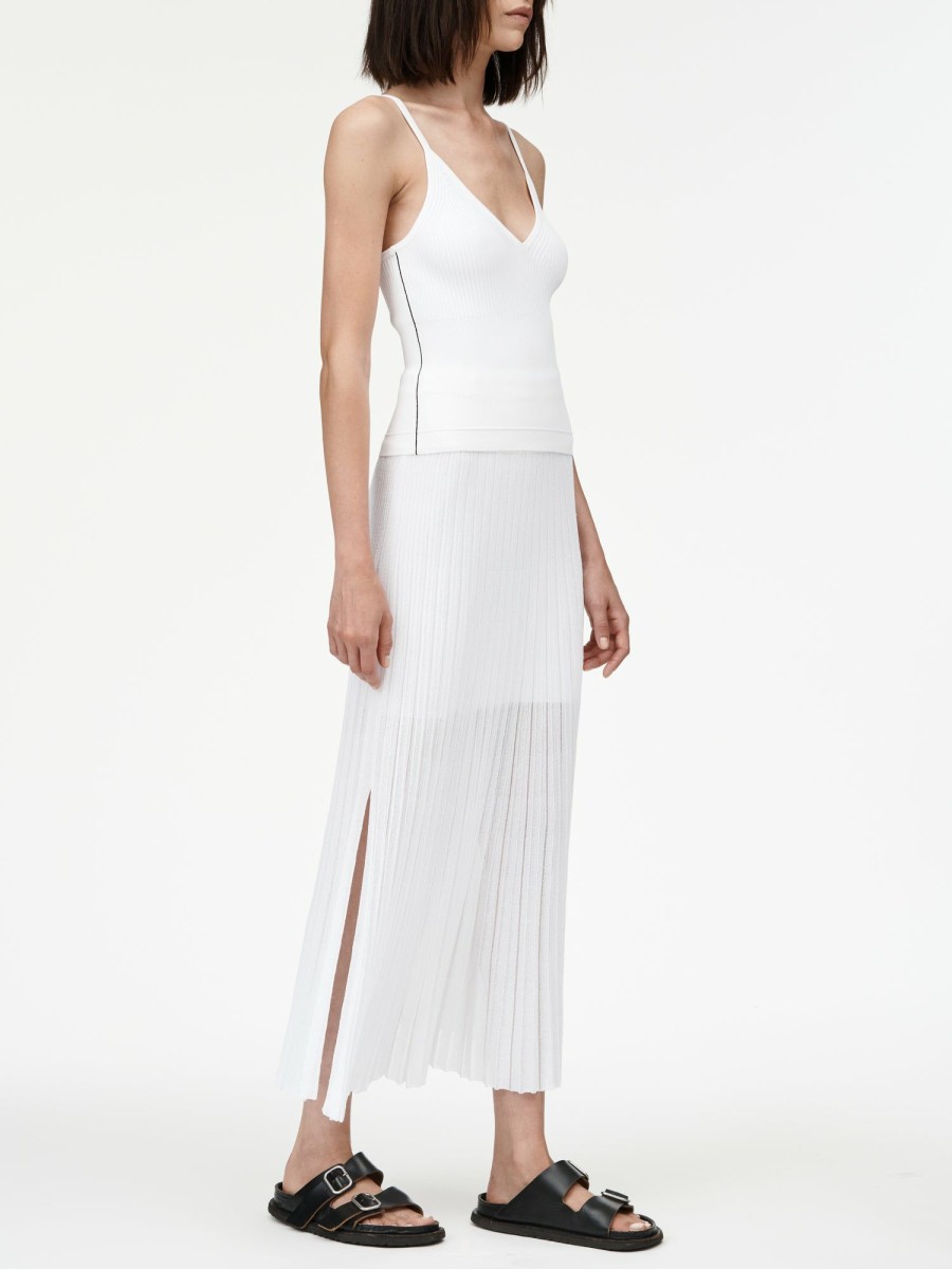 Skirts Maria Mcmanus | Sheer Pleat Skirt In White