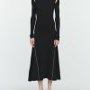 Dresses Maria Mcmanus | Ribbed Turtleneck Midi Dress In Black