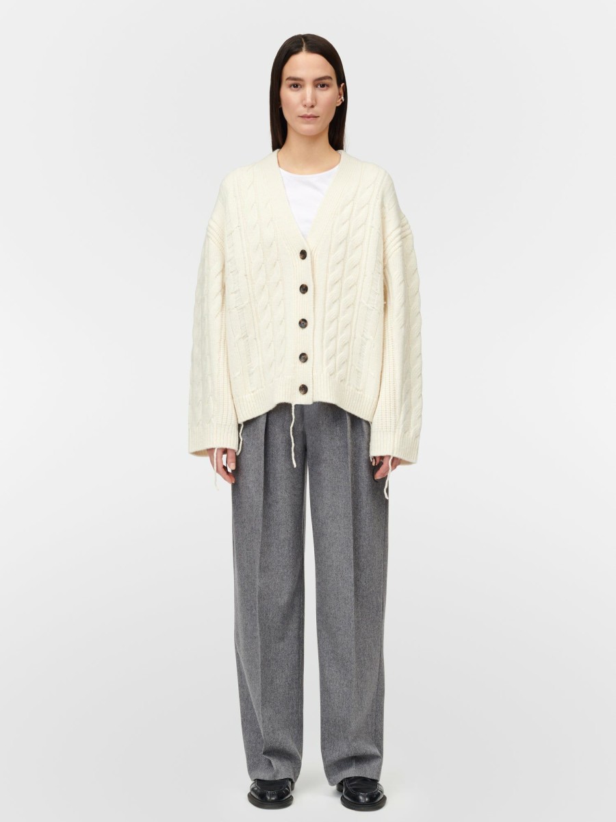 Sweaters Maria Mcmanus | Oversized Aran Cardigan In Ivory