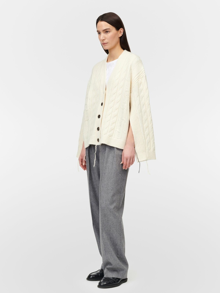 Sweaters Maria Mcmanus | Oversized Aran Cardigan In Ivory