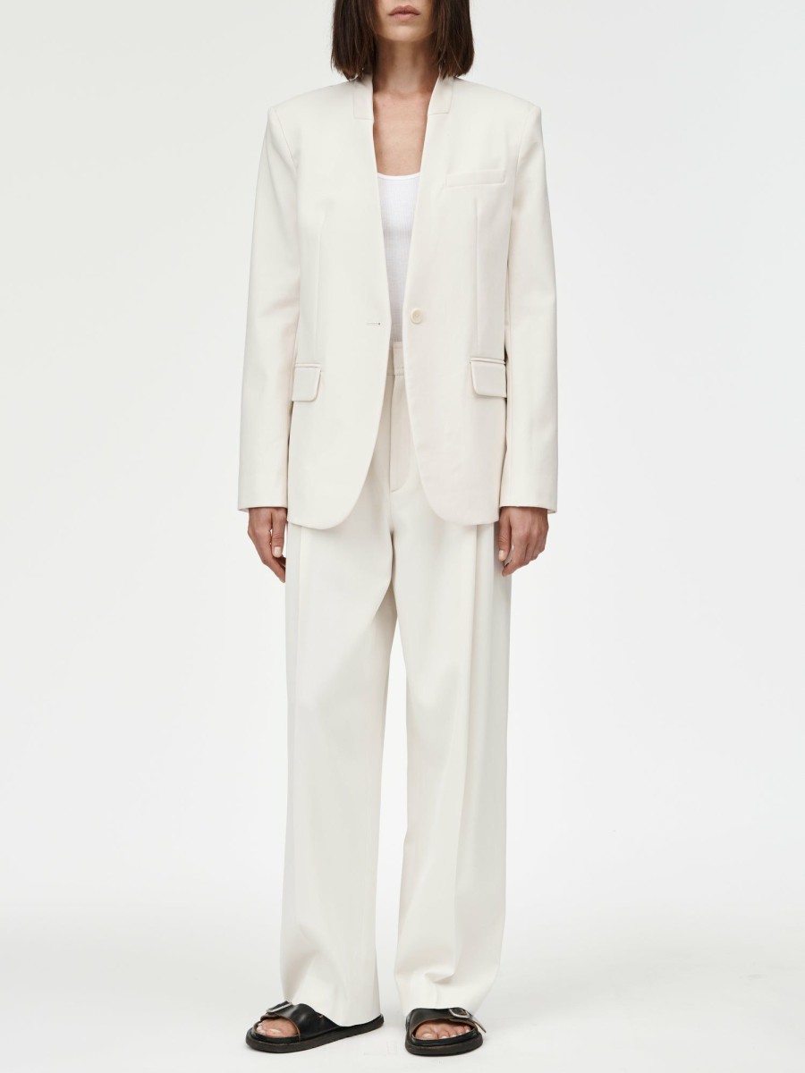 Blazers Maria Mcmanus | Collarless Blazer In Ivory