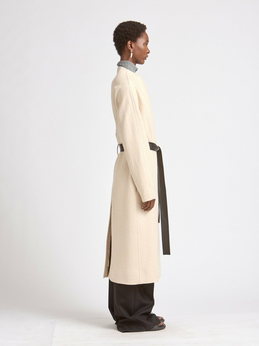 Outerwear Maria Mcmanus | Boucle Wrap Coat In Crema