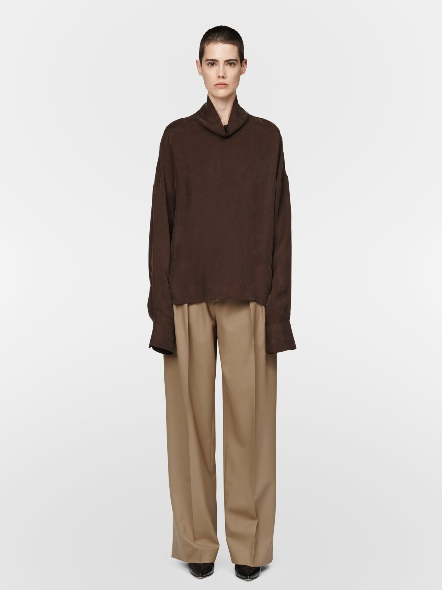 Shirts Maria Mcmanus | Mock Neck Top In Chocolate