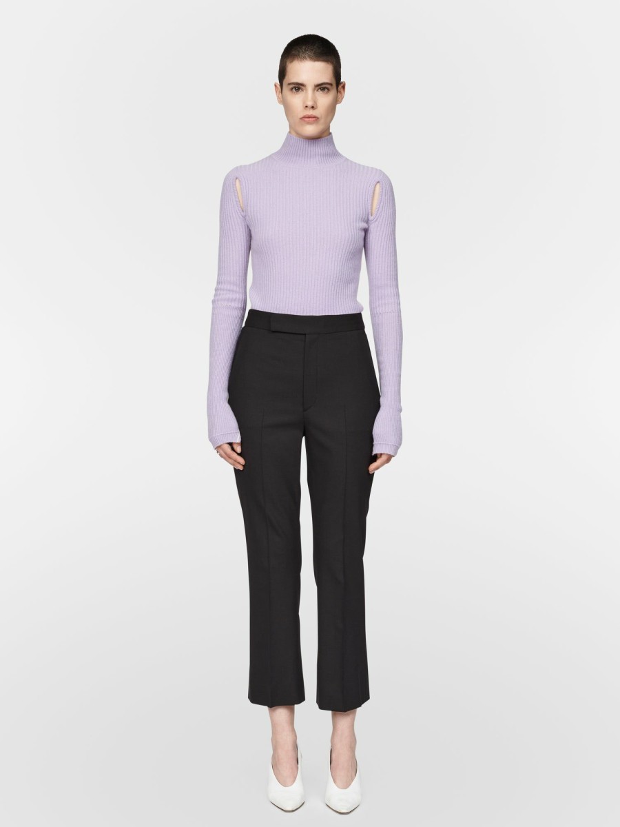 Trousers Maria Mcmanus | High Waisted Crop Trouser In Chocolate