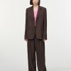 Trousers Maria Mcmanus | Double Pleat Front Trouser In Chocolate