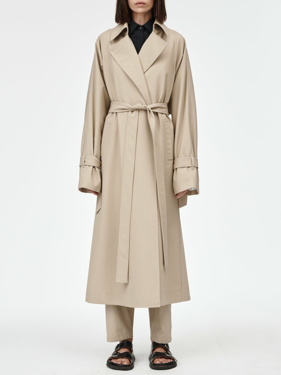 Outerwear Maria Mcmanus | Cape Trench Coat In Sand