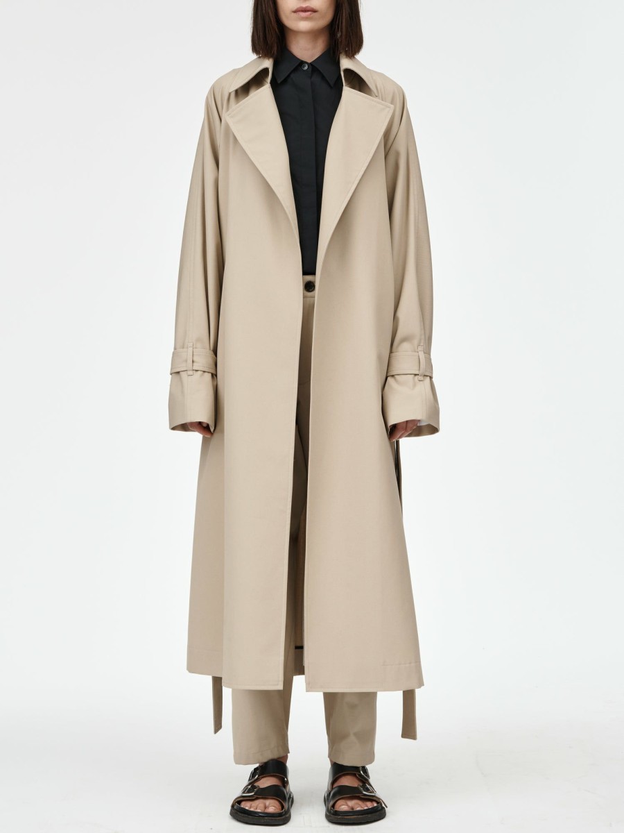 Outerwear Maria Mcmanus | Cape Trench Coat In Sand