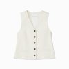 Tops Maria Mcmanus | Tailored Vest In Ivory