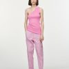 Tops Maria Mcmanus | Crepe Ribbed One Shoulder Top In Bubblegum