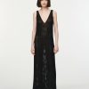 Dresses Maria Mcmanus | Mesh V-Neck Dress In Black