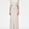 Dresses Maria Mcmanus | Cape Godet Dress In Crema