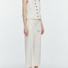 Trousers Maria Mcmanus | Pleat Front Drawstring Trouser In Ivory