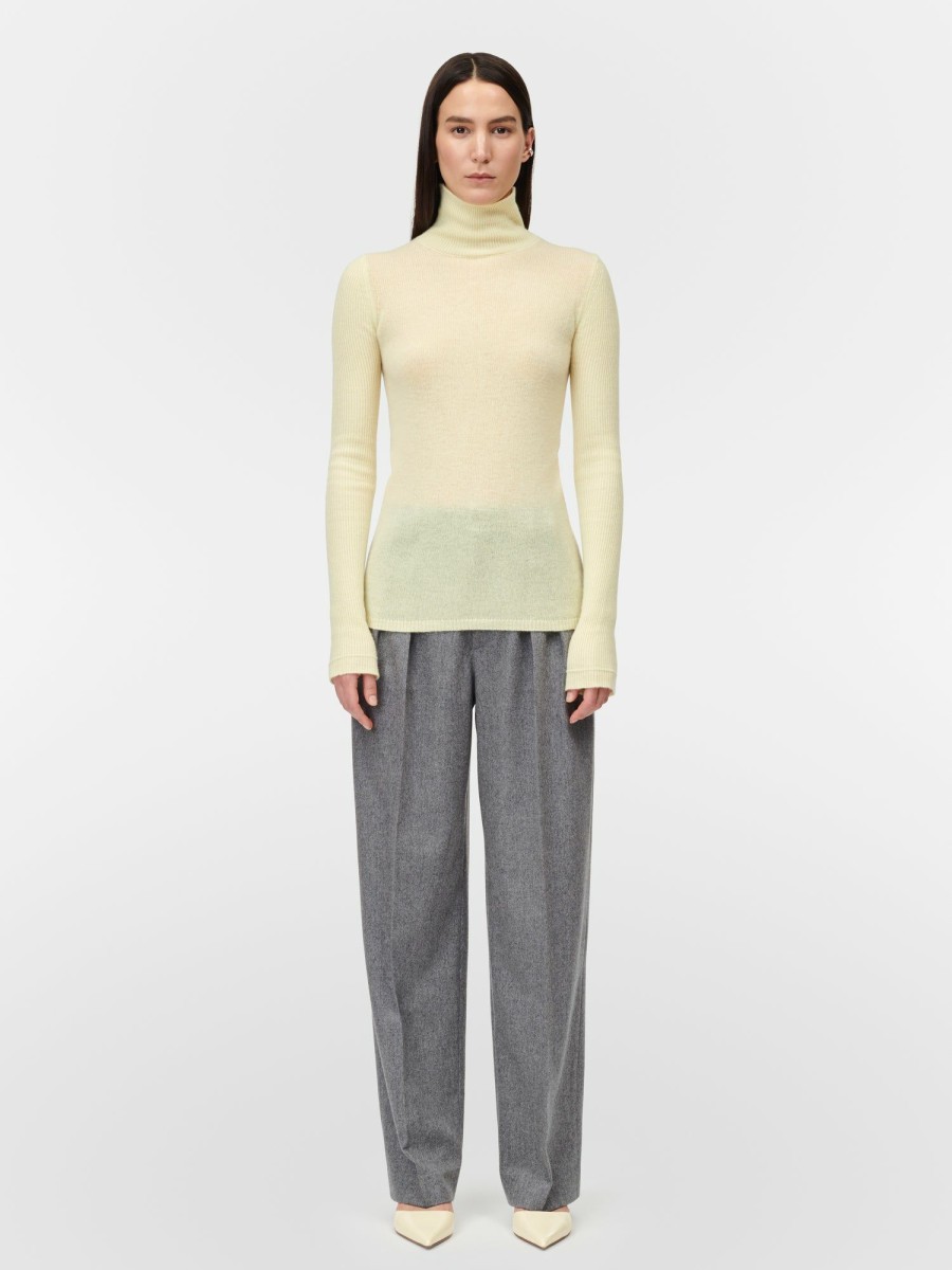 Sweaters Maria Mcmanus | Ribbed Sleeve Turtle Neck In Lemonade